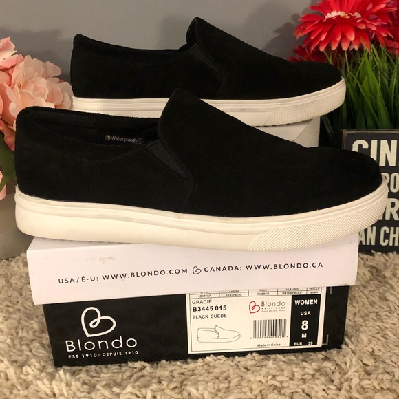 💦💧Blondo Waterproof Black Suede Sneakers! - Picture 1 of 8